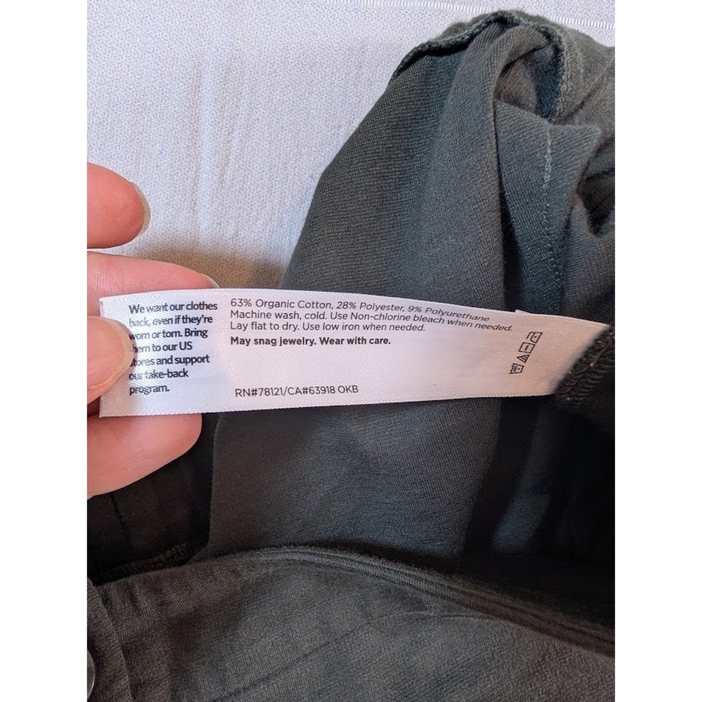 Eileen Fisher Petite Olive Green Organic Cotton Blend Pants  Cropped PL‎ - Picture 6 of 8